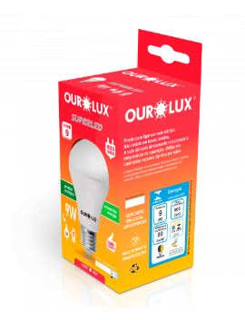 LAMPADA SUPERLED OURO 9W BIV 6500K OUROLUX 20031