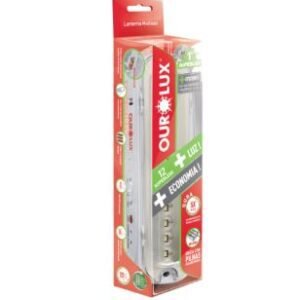 LUM EMERG 12 SUPERLEDS C/ PILHA REC OUROLUX 01982