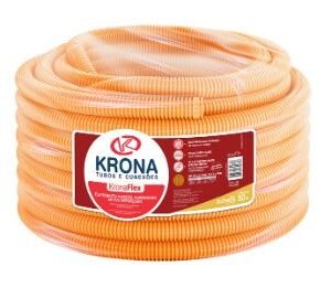 ELETRODUTO CORRUGADO LARANJA ROLO 50M 3/4" (25MM) KRONA#