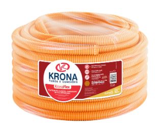 ELETRODUTO CORRUGADO LARANJA ROLO 50M 3/4" (25MM) KRONA#