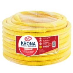 ELETRODUTO CORRUGADO AMARELO 1/2 (20MM) ROLO 50M KRONA