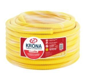 ELETRODUTO CORRUGADO AMARELO 3/4" (25MM) ROLO 50M KRONA