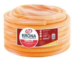 ELETRODUTO CORRUGADO LARANJA ROLO 25M 1" (32MM) KRONA#