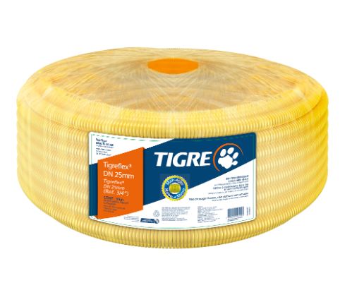 ELETRODUTO CORRUGADO AMARELA 32MM (1") ROLO 25M TIGREFLEX