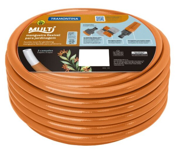 MANGUEIRA JARDIM MULTI PVC LARANJA 1/2 30M TRAMONTINA 79212301
