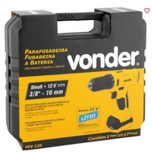 21780690-7f2e-41c8-b454-84fd4ff069f6 PARAFUSADEIRA E FURADEIRA BATERIA 12V PFV120 BIVOLT VONDER 6001100120