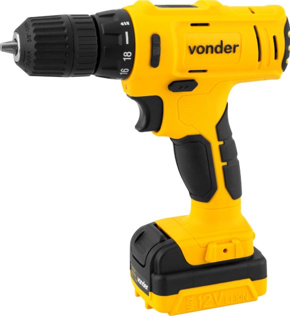 PARAFUSADEIRA E FURADEIRA BATERIA 12V PFV120 BIVOLT VONDER 6001100120