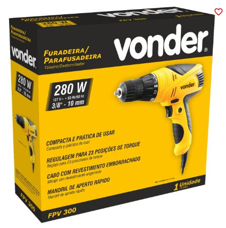 PARAFUSADE / FURADEIRA FIO FPV300 3/8" 127V VONDER 6001300010