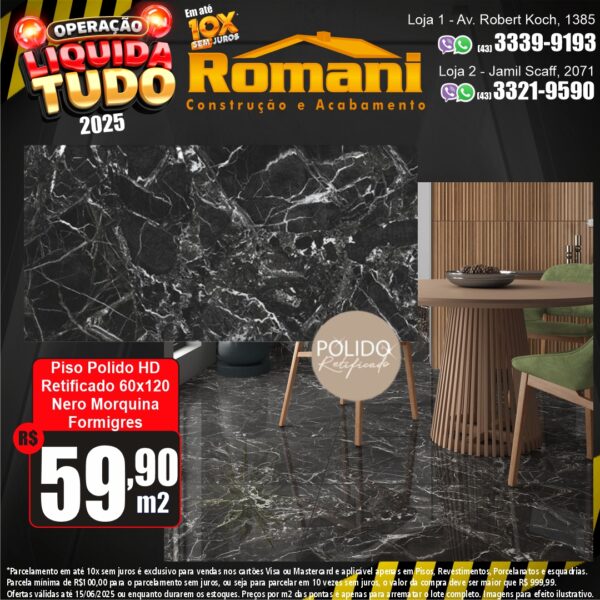 PISO GRAN MORQUINA NERO 60X120 POL FORMIG. 2,16 MT