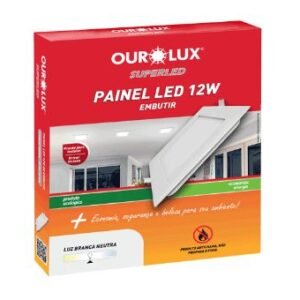 PLAFON EMB 12W BIV 6500K QUAD OUROLUX 03209