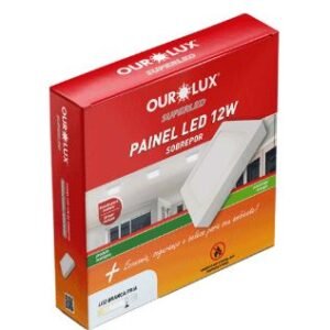 PAINEL LED QUAD SOBREPOR 12W 6500K BIV OUROLUX 03217