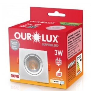 SPOT QUADRADO 3 W FRIA 6400K LED OUROLUX 05612