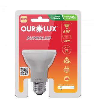 SUPERLED PAR20 6W BIV 3000K IP65 36U OUROLUX 20098