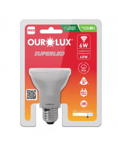 SUPERLED PAR20 6W BIV 6500K IP65 36U OUROLUX 20093
