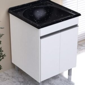6947e108-c36c-4cc1-ab66-19470ba34469 TANQUE 1 BOCA COM GABINETE AMELIA 61X61X84CM PRETO RORATO 598008