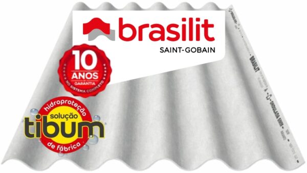 TELHA ONDULADA FIBROCIMENTO 6MM 1,22X1,10M BRASILIT#
