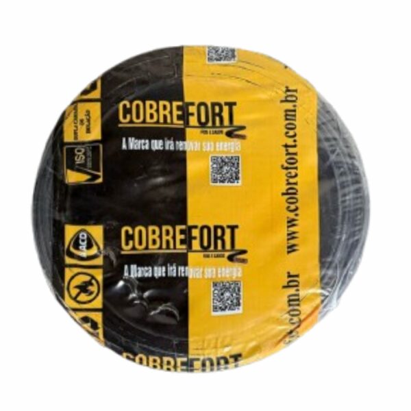 CABO FLEXIVEL 750V COBREFORT ROLO 100M 6,0MM PRETO