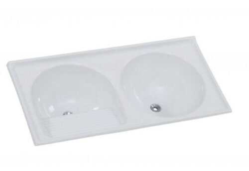 TANQUE 2 BOCAS MARMORE SINTETICO N2 110X55X24CM GELO RORATO 500209