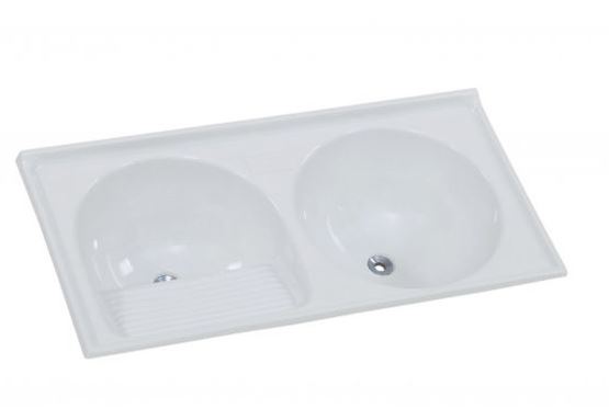 TANQUE 2 BOCAS MARMORE SINTETICO N2 110X55X24CM GELO RORATO 500209