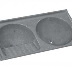 TANQUE 2 BOCAS MARMORE SINTETICO N2 110X55X24CM CINZA RORATO 500210