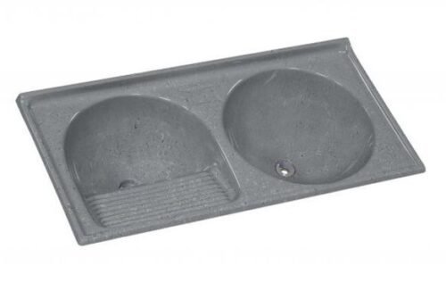 TANQUE 2 BOCAS MARMORE SINTETICO N2 110X55X24CM CINZA RORATO 500210