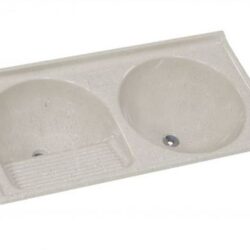 TANQUE 2 BOCAS MARMORE SINTETICO N2 110X55X24CM TRAVERTINO RORATO 500214