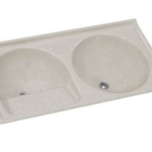 TANQUE 2 BOCAS MARMORE SINTETICO N2 110X55X24CM TRAVERTINO RORATO 500214
