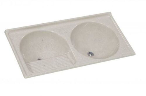 TANQUE 2 BOCAS MARMORE SINTETICO N2 110X55X24CM TRAVERTINO RORATO 500214