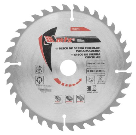 DISCO SERRA CIRCULAR WIDEA 185MM 7.1/4 X 22,23 MM 36D MTX 7326255
