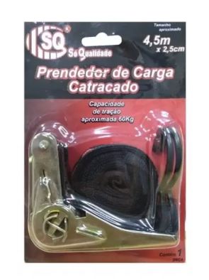 CINTA CATRACA AMARRAÇAO DE CARGA 4,5MX2,5CM C/GANCHO SQ 3255