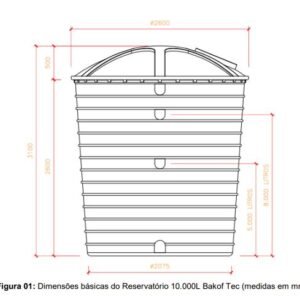 CAIXA D'AGUA 10000L (10.000L) POLIETILENO COM TAMPA BAKOFF