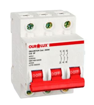 DISJUNTOR DIN TRIP 3X32A (C) OUROLUX 26090