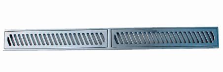 GRELHA ALUMINIO ESCOVADO COM PORTA GRELHA 10X100CM PRIME ALUMINIO