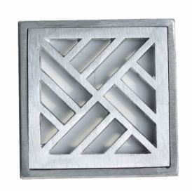 GRELHA ALUMINIO ESCOVADO COM PORTA GRELHA 15X15CM PRIME ALUMINIO