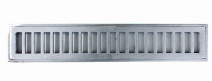 GRELHA ALUMINIO ESCOVADO COM PORTA GRELHA 10X50CM PRIME ALUMINIO