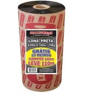 LONA PRETA 8 X 110M 49KG MAXILONA 80 MICRAS