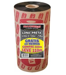 LONA PRETA 8 X 110M 49KG MAXILONA 80 MICRAS