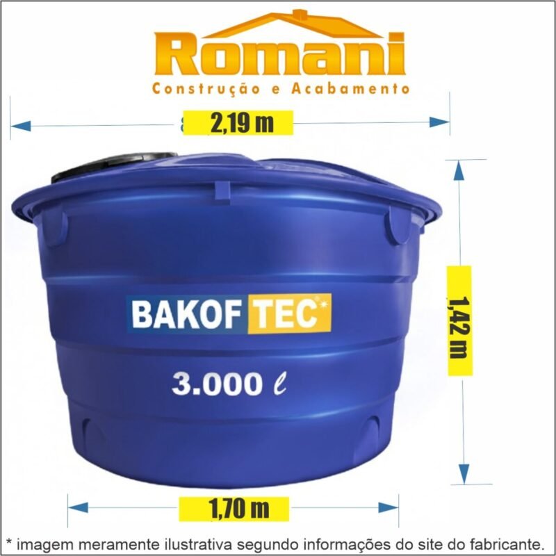 8b08c11f-6bb9-44e8-9255-51e7675aee3c CAIXA D'AGUA 3000L POLIETILENO COM TAMPA BAKOF (3.000L)