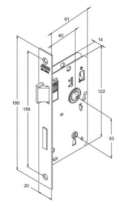 FECHADURA ROSETA QUAD PRETO FOSCO (35) 813/35 INTERNA STAM 41759