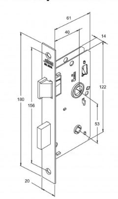 FECHADURA ROSETA QUAD PRETO FOSCO (35) 833/35 BANHEIRO STAM 41760
