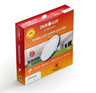 PAINEL LED RED EMBUTIR ECO 18W 6500K BIV OUROLUX 02903