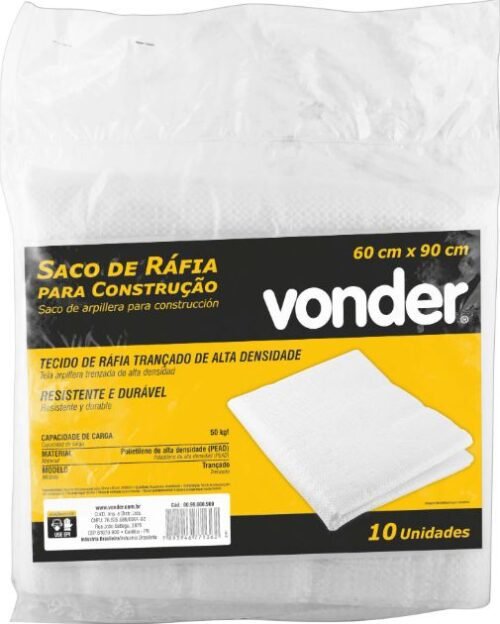 c4ff2f3e-7d71-48a8-95f5-35bc28390438 SACO RAFIA PARA ENTULHO C/10 60X90CM VONDER 8099600900