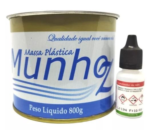 MASSA PLASTICA TRAVERTINO PORC 800G MUNHOZ COM CATALIZADOR