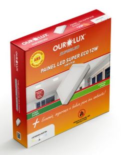 PAINEL LED QUAD SOBREPOR ECO 12W 6500K BIV OUROLUX 02906