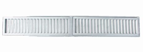 GRELHA ALUMINIO ESCOVADO COM PORTA GRELHA 15X100CM PRIME ALUMINIO