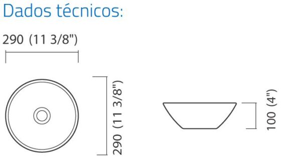 CUBA APOIO REDONDA 29CM BRANCA ICASA ICA1500