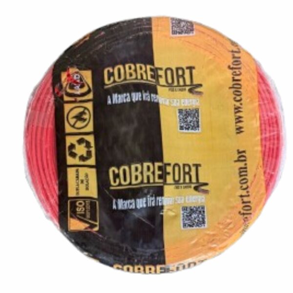 CABO FLEXIVEL 750V COBREFORT ROLO 100M 6,0MM VERMELHO