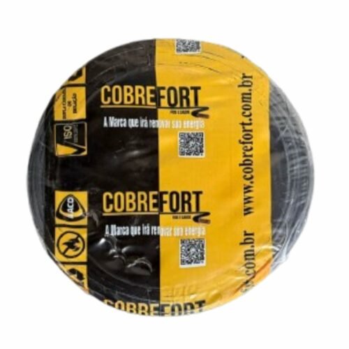 CABO FLEXIVEL 750V COBREFORT ROLO 100M 4,0MM PRETO