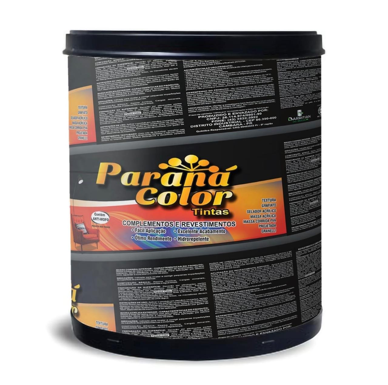 Massa Corrida Interior Pva 25kg Parana Color Barrica