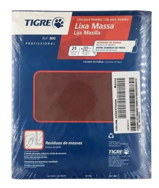 LIXA MASSA TIGRE G220 PACOTE (25UND) PROFISSIONAL 225X275MM REF800